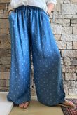 Essential Summer Chambray Spot Wide Leg Pant Mid